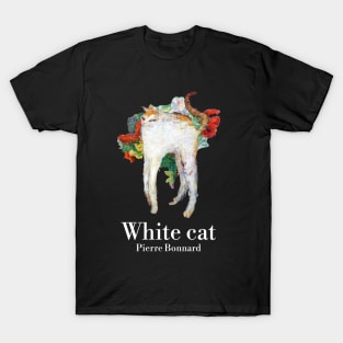 White Cat - Floral - Pierre Bonnard T-Shirt